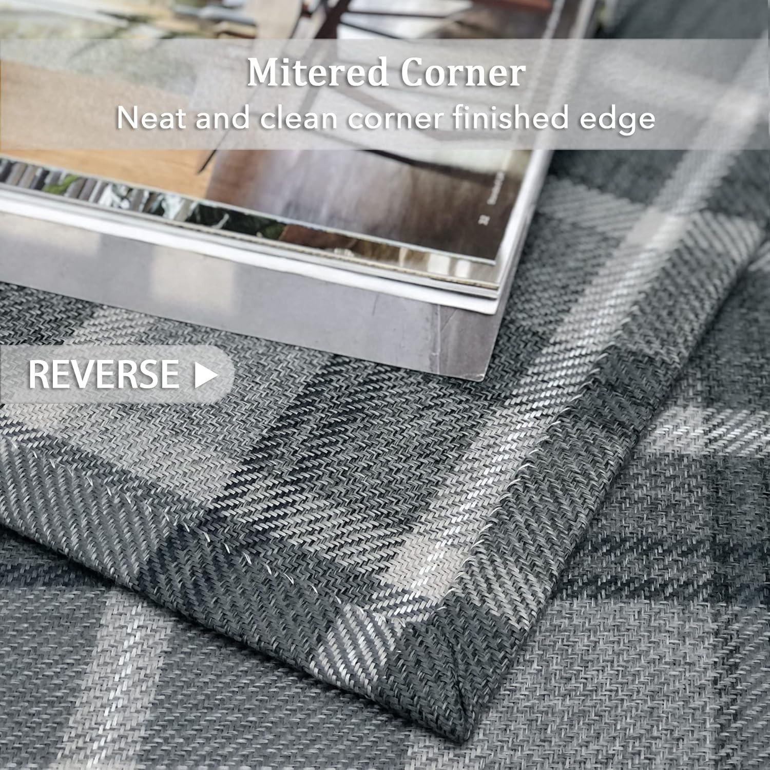 Modern Grey Plaid Tartan Curtains 54×95″ – Classic Window Drapes, 2 Panels