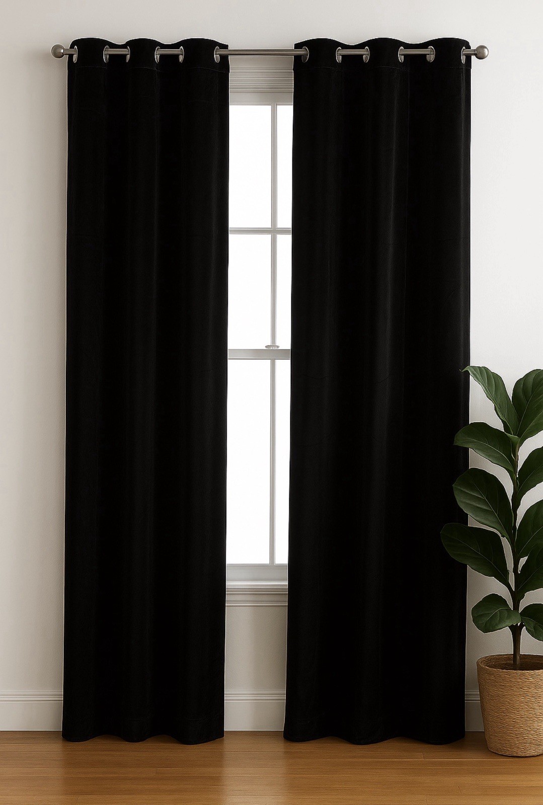 Set of 2 (84″x54″) Velvet Back Tab Light Filtering Window Curtain Panels