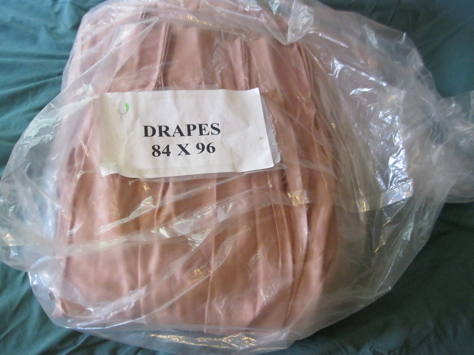 Vintage Rose Colored Pleated Drapery, 96″ W x 84″ L -1 Large Heavy Panel