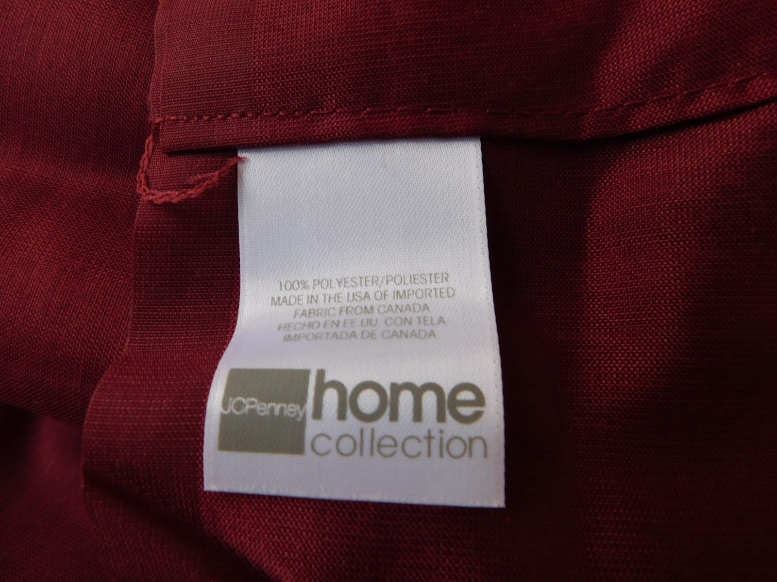JC Penney Home Collection Door Curtains Drape Panel CINNABAR RED 60″w x 72″L