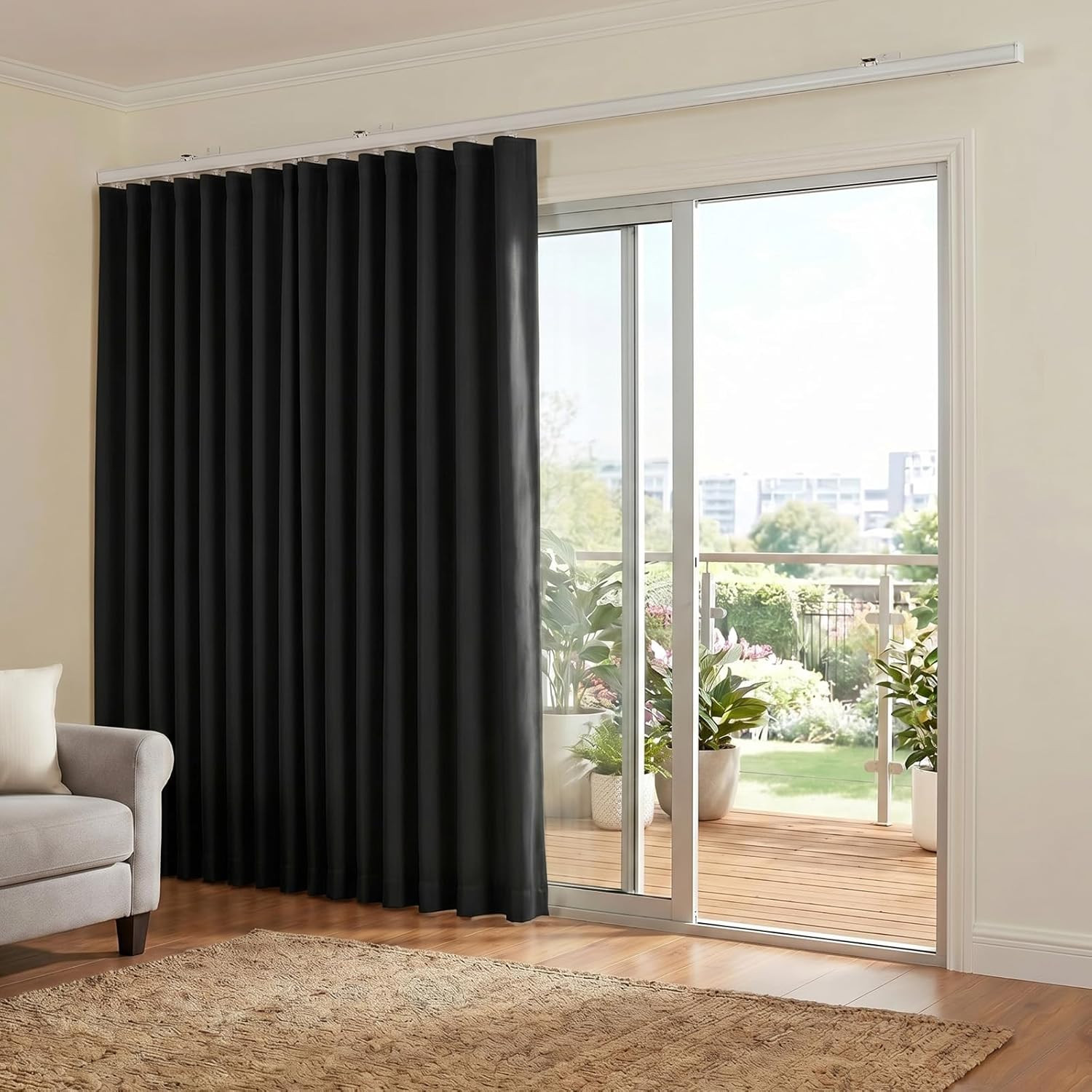 Hoeflife Room Divider Curtains Blackout Floor to Ceiling Curtain with Hook Wall