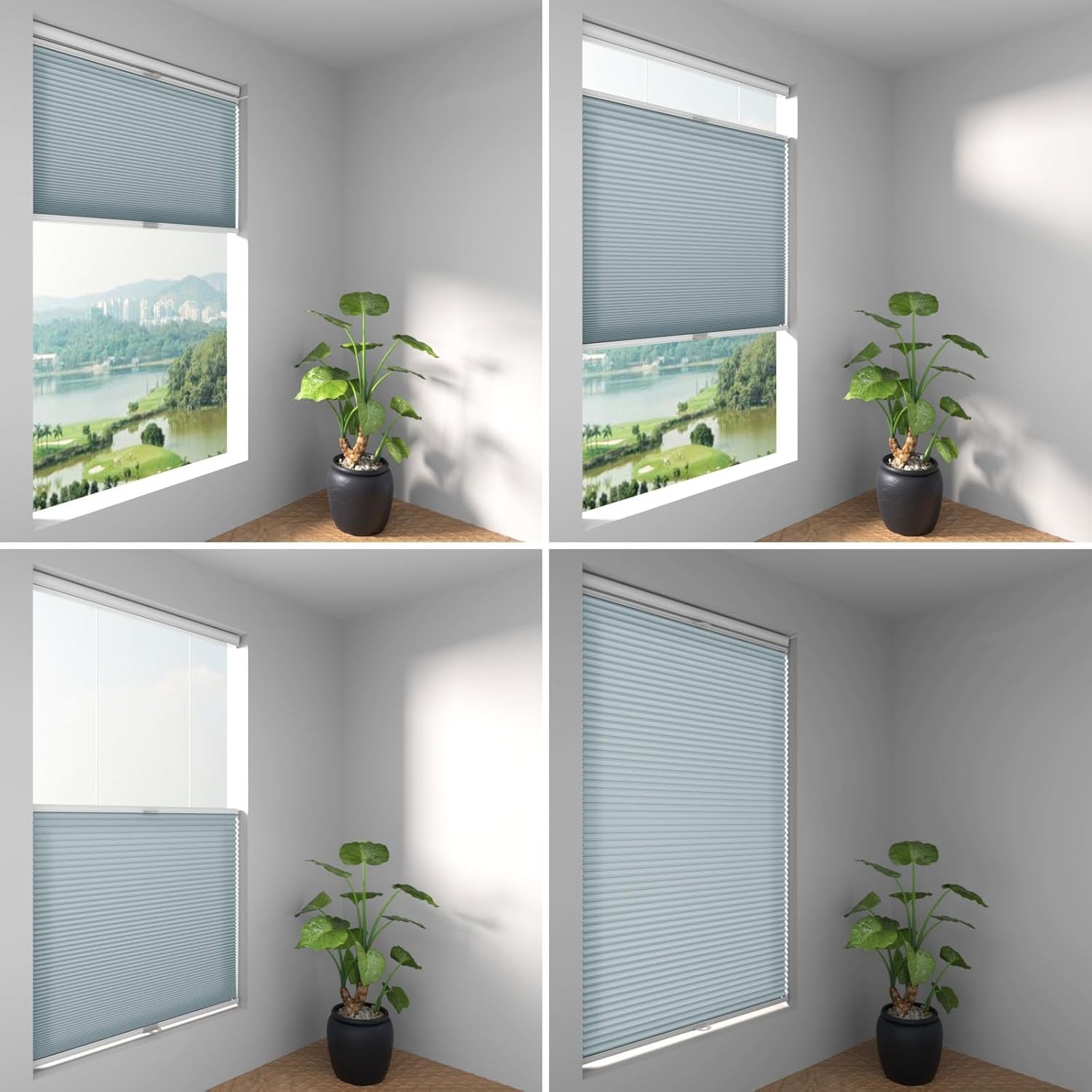CUSTOM CUT Light Filtering Honeycomb Cordless Top Down Bottom Up Cellular Blinds
