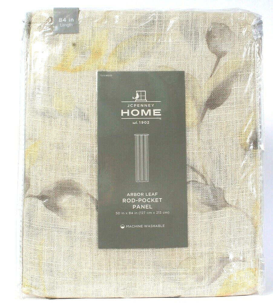 1 Count JCPenney Home Arbor Leaf 50″ X 84″ Golden Cocoon Multi Rod Pocket Panel