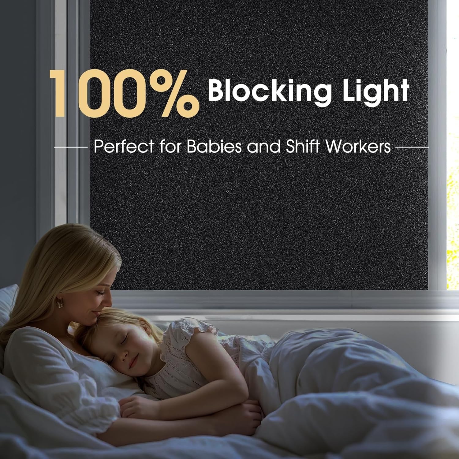 Renter-Friendly Blackout Window Film – Easy Install Static Cling, 11.8×78.7 Inch