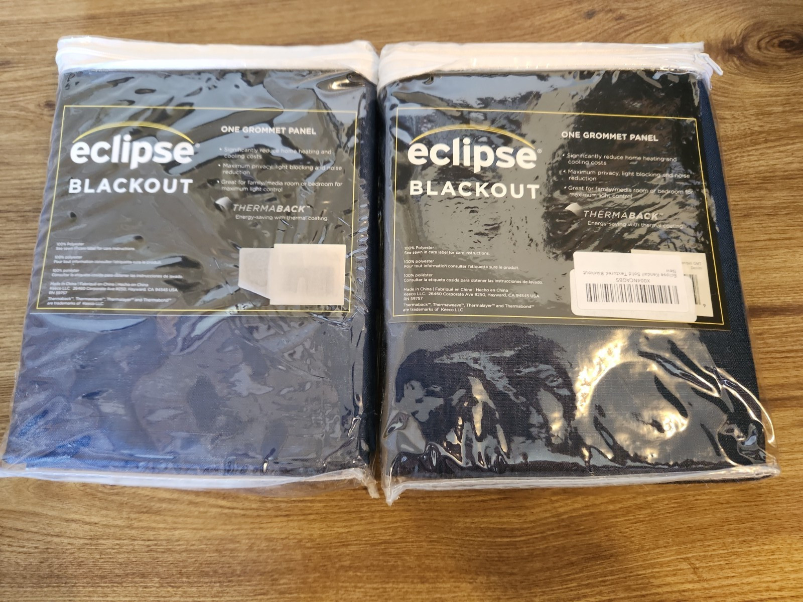 (Set of 2) Eclipse Blackout Curtain 42x84in Grommet Panel Kendall GMT Denim