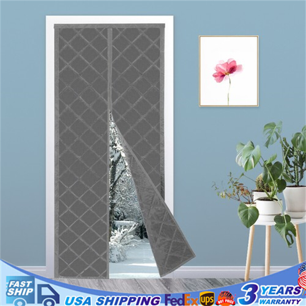 Magnetic Thermal Insulated Door Curtain Window Door Room Divider 34x82inch