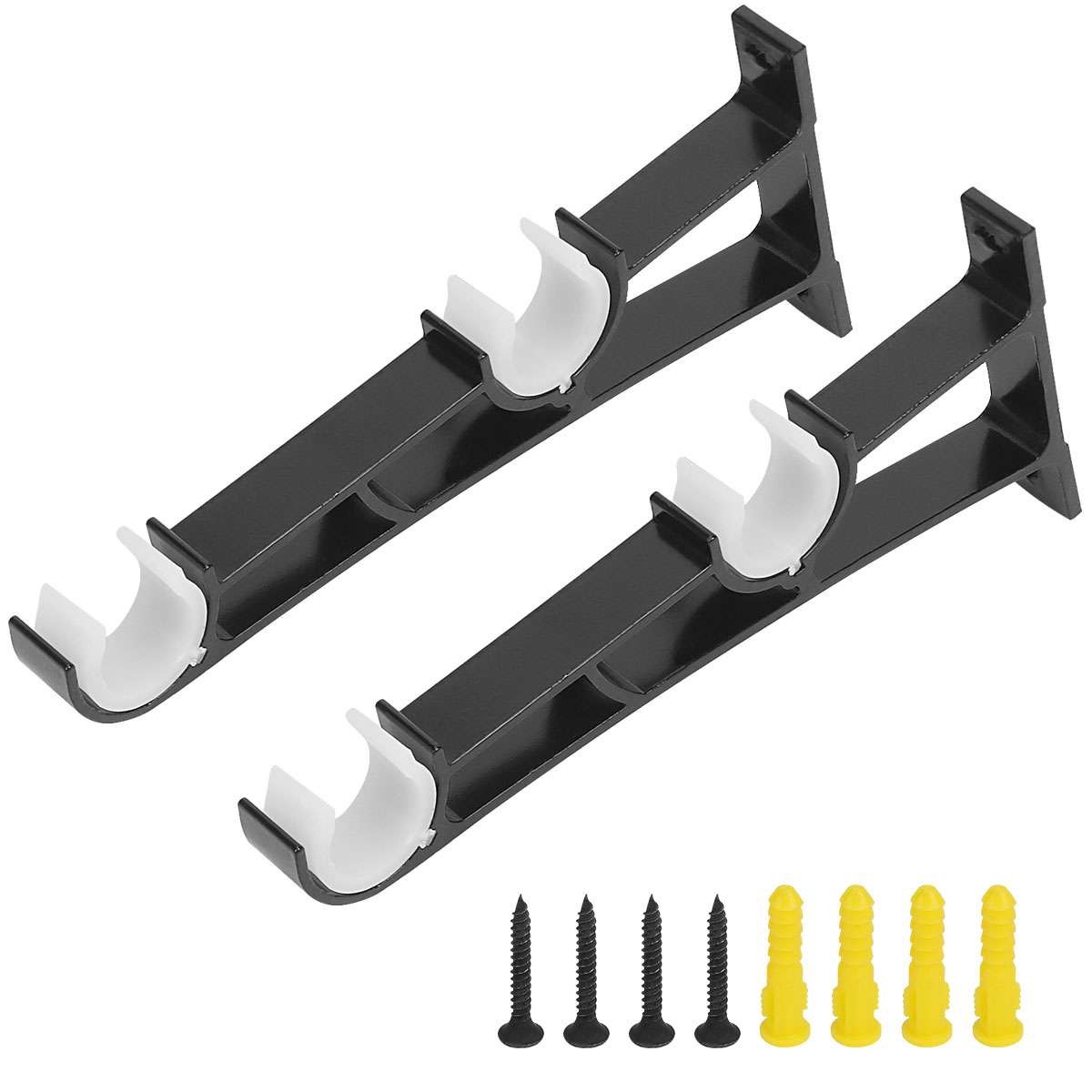 Hang Curtain Bracket Rod Holders Single Hook Into Window Frame Aluminum Alloy