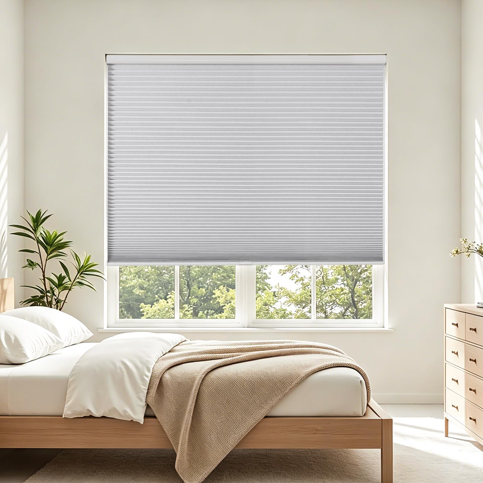 Blackout Cellular Shades 2025 Version, 24 Inch Wide White Blinds for Bedroom …