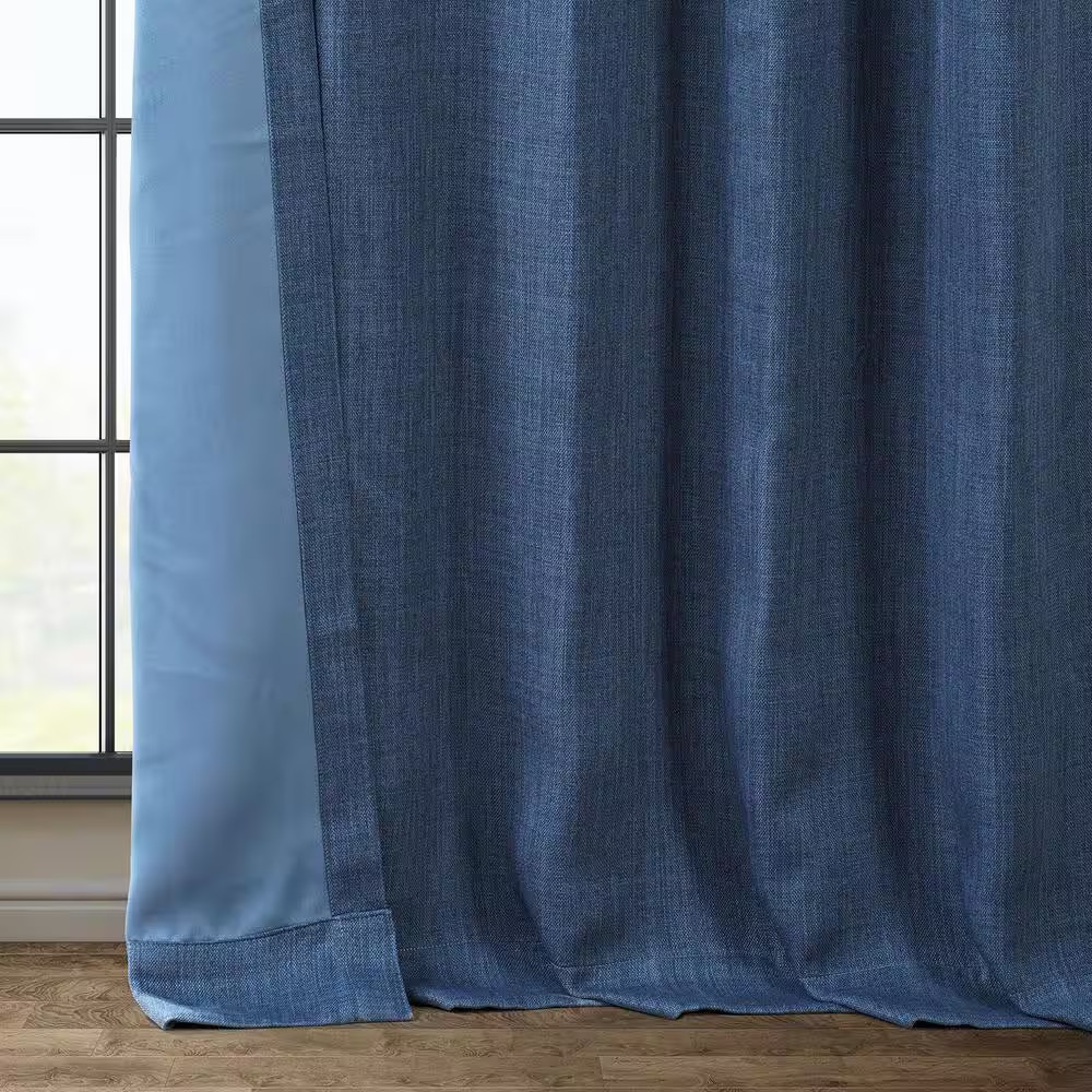 Denim Solid Rod Pocket Room Darkening Curtain – 50 In. W X 108 In. L (1 Panel)