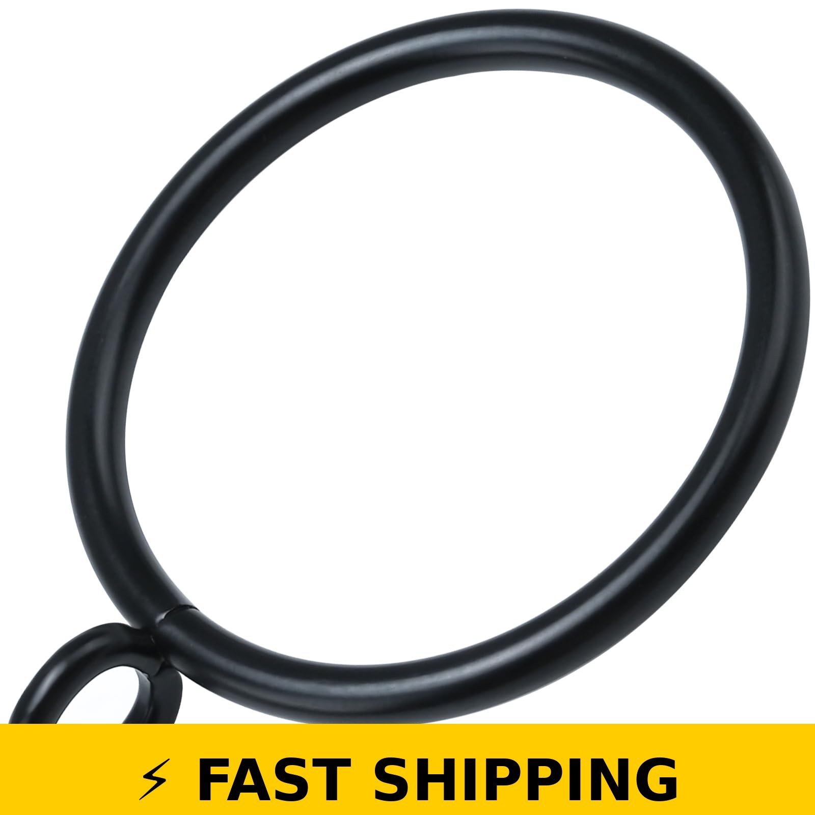 AMZSEVEN 44 Pack Curtain Rings Metal Drapery Ring 1.5 Inch Black