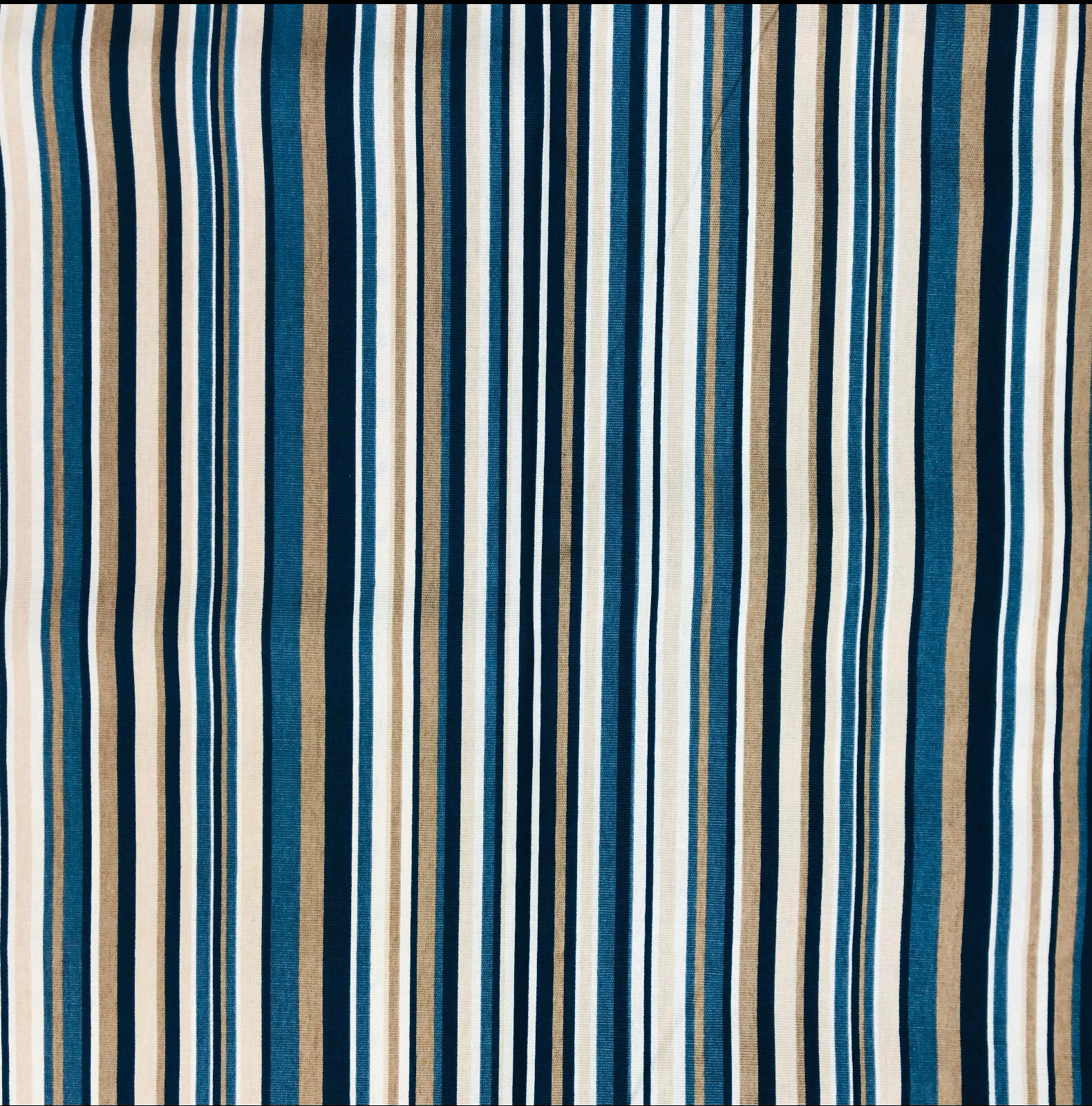 Blue Khaki Beige Stripes Swags, Valances or Curtains
