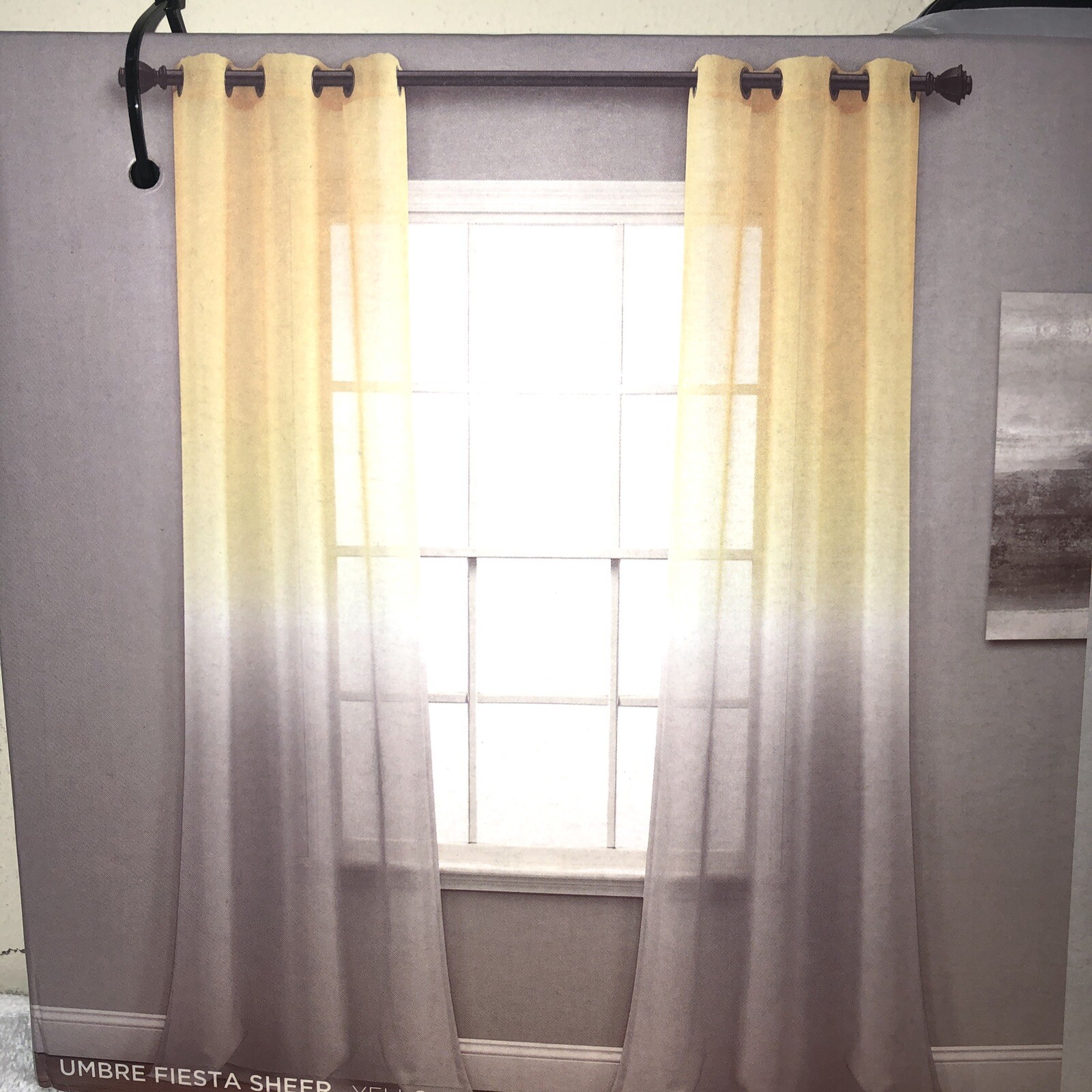 Lush Decor Umbre Fiesta Sheer Two Panels Curtain 38in x 84in