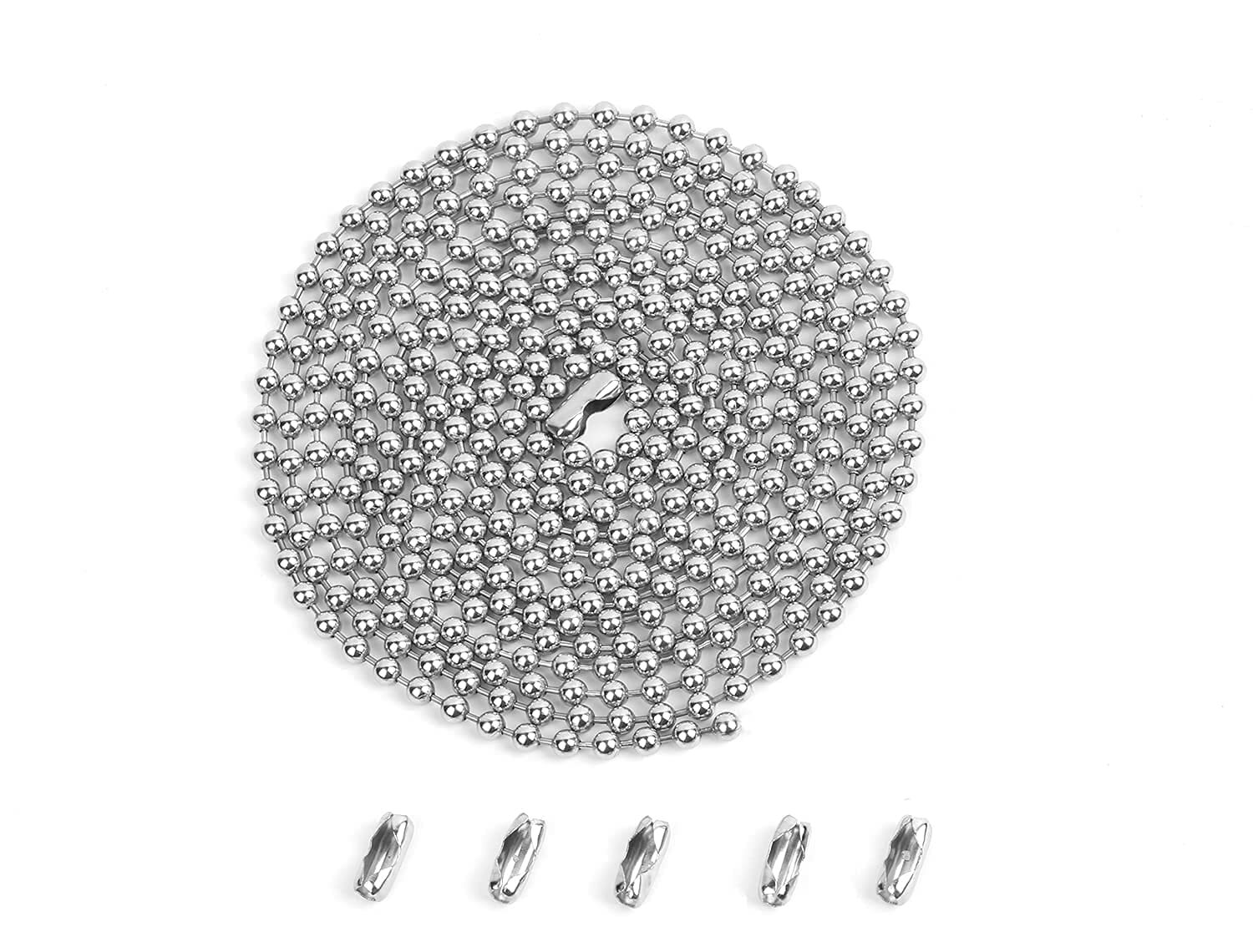 4.5 mm Stainless Steel Bead Chain for Blinds & Shades with 5 Connectors, Fix or