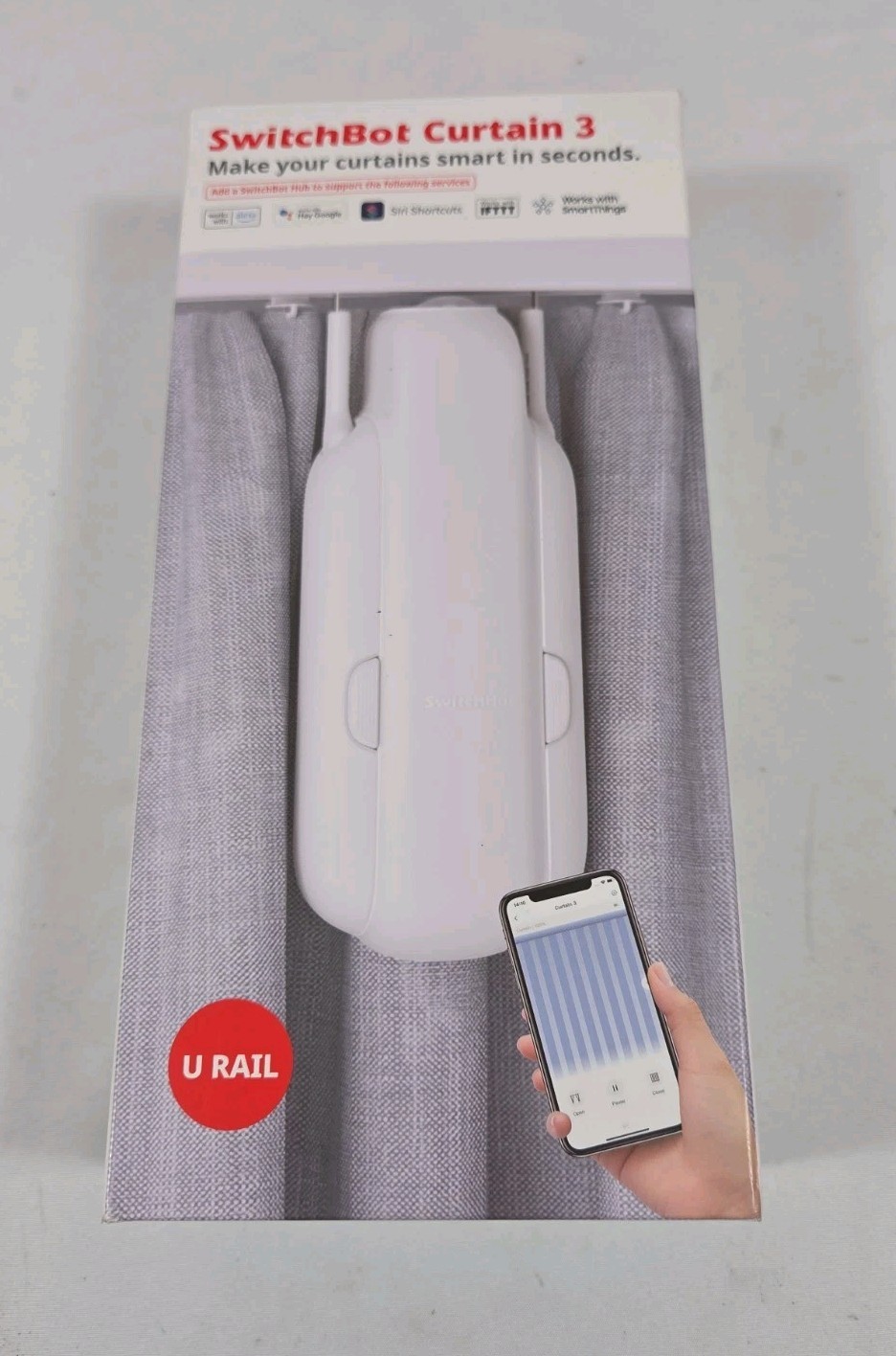 SwitchBot Curtain 3 U Rail – App, Remote, Voice Control Curtain Auto FREE SHIP