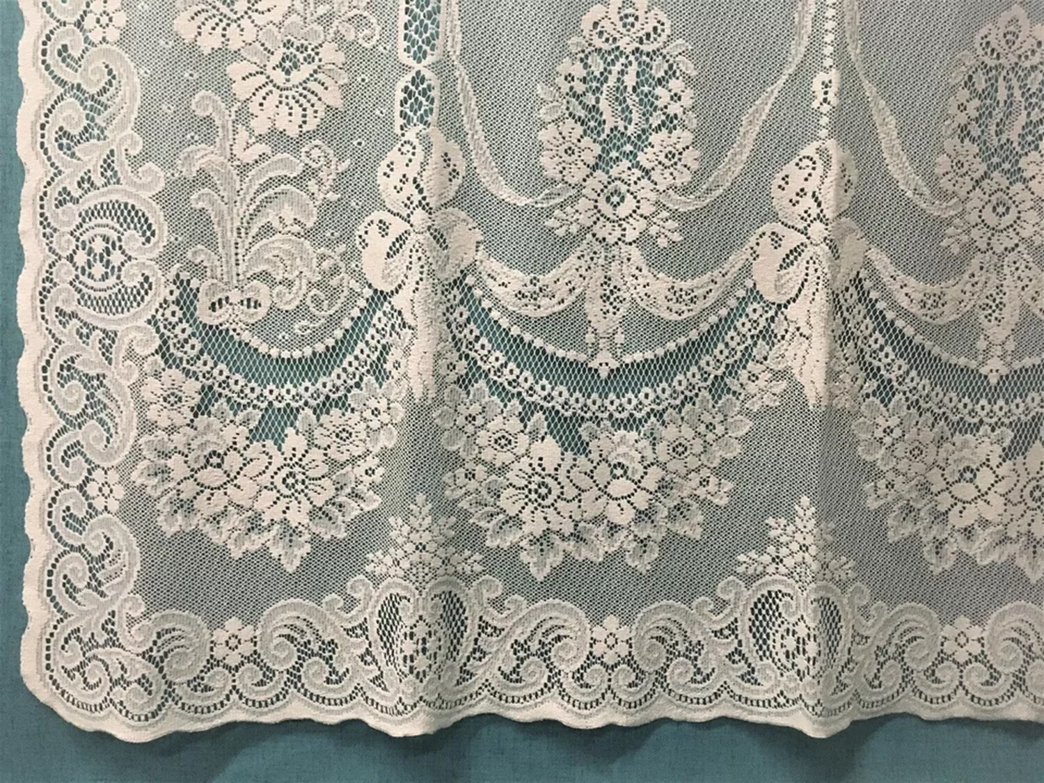 Classic Ayshire Ivory Cotton Blend Lace Window Panel 60″ x 66″ Livingroom Bedrm