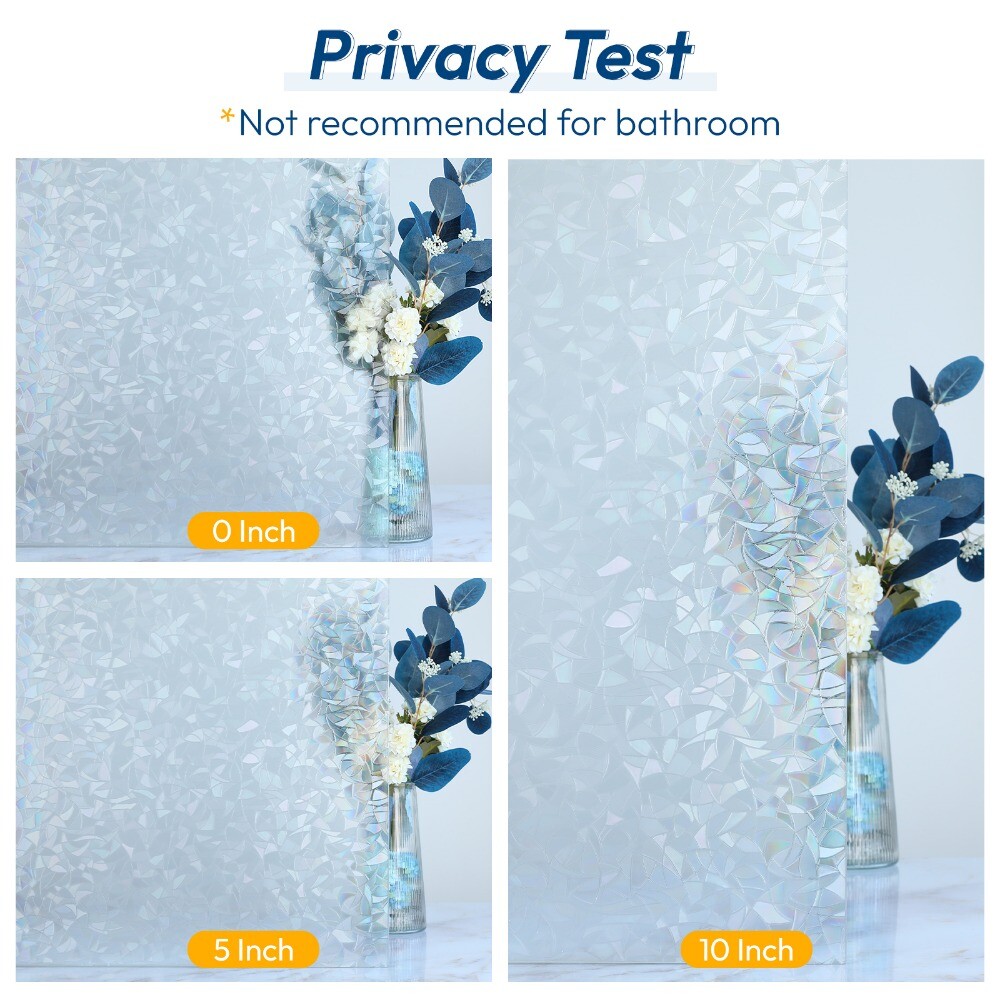 Pigo 3D Window Film Rainbow Decorative Glass Sticker Stained Static Cling Tint