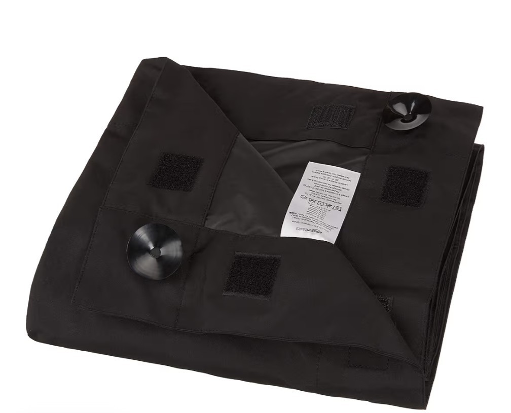 One Amazon Basics Black Portable Window Blackout Curtain Shade Size 50″ x 78″