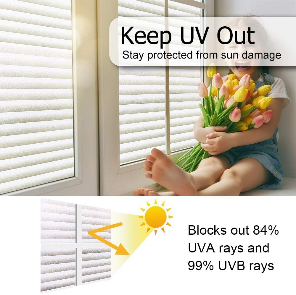 Louver No Glue Static Decorative Privacy Window Films for Glass 17.7″x78.7″