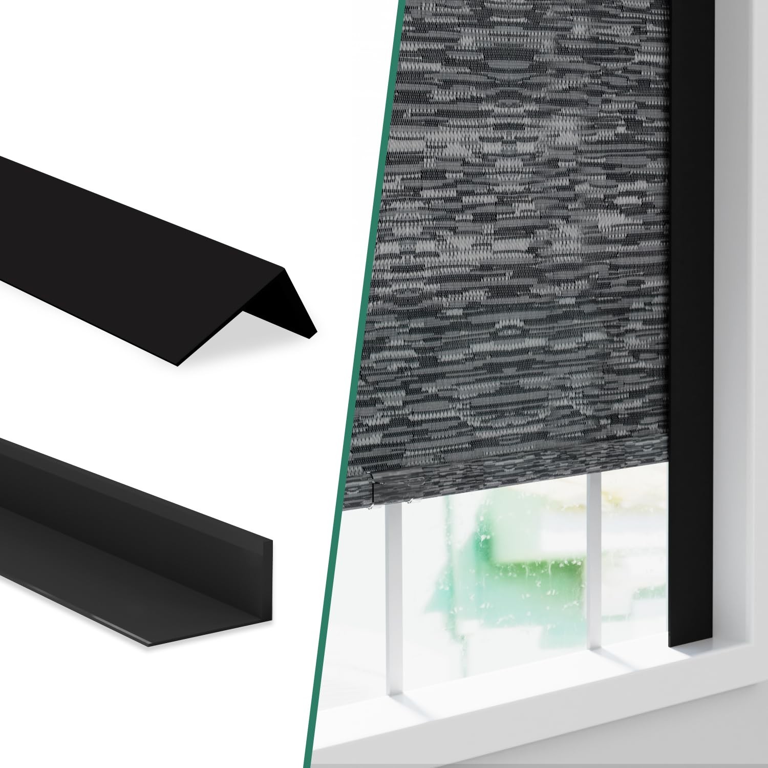 Light Blocking Strips for Window Shades and Blinds, 100% Blackout PVC Side Tr…