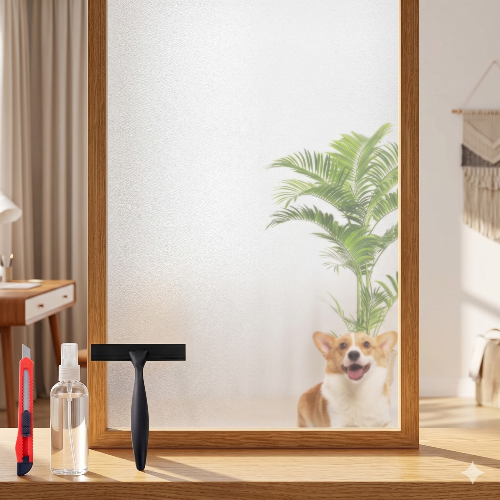 17.5×78.7″ Frosted Window Film Privacy Static Cling Decorative Bathroom Anti-UV
