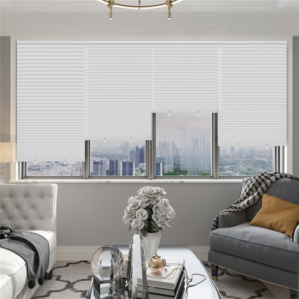 6 Pack Light Filtering Pleated Paper Shades Window Blinds 36″x72″-3 Colors