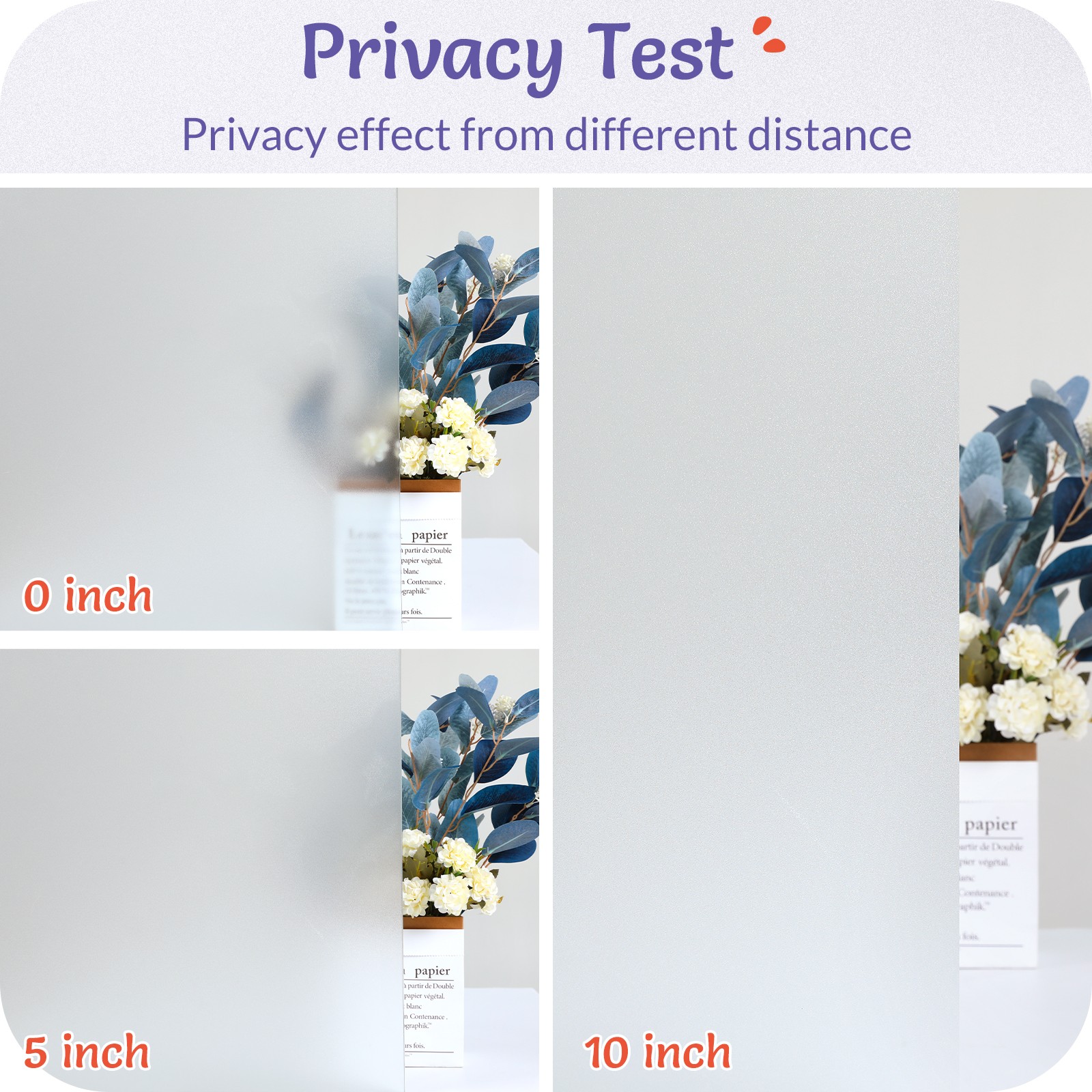 Pigo Window Privacy Film Frosted Static Cling Glass Sticker Opaque Pure White