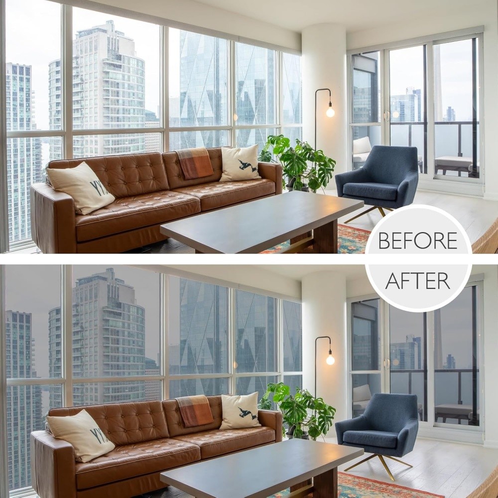 Window Tint for Home, One Way Privacy Film Heat & UV Blocking Gray Silver Film