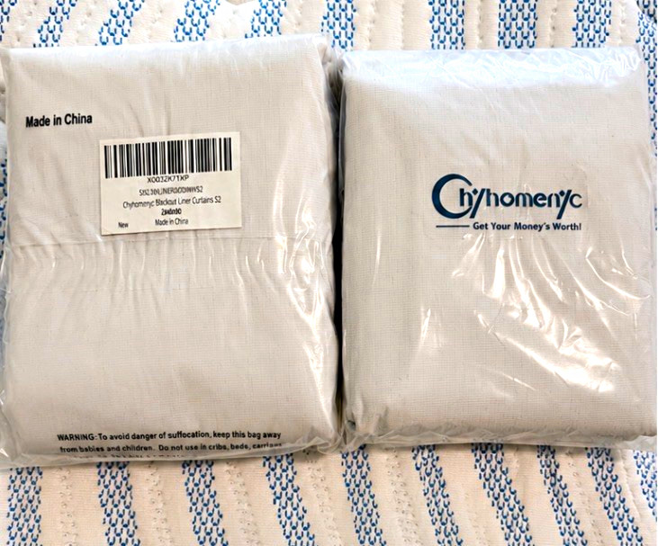 Chyhomenyc Blackout Curtain Liner Set 2 White 52×80 Rod Pocket Thermal Privacy