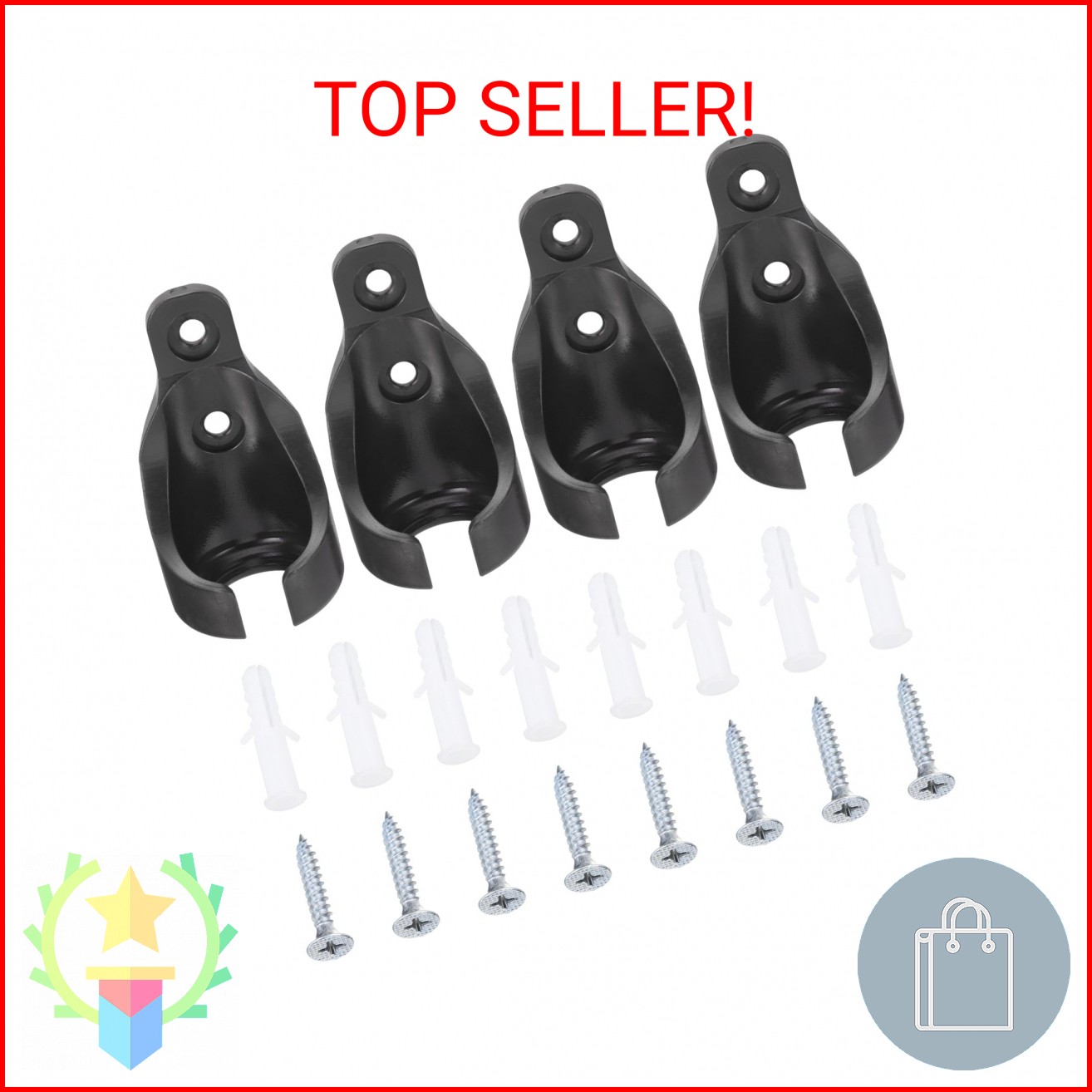 uxcell 4Pcs Universal Bungee Receiver Brackets Plastic Blind Replacement Parts f