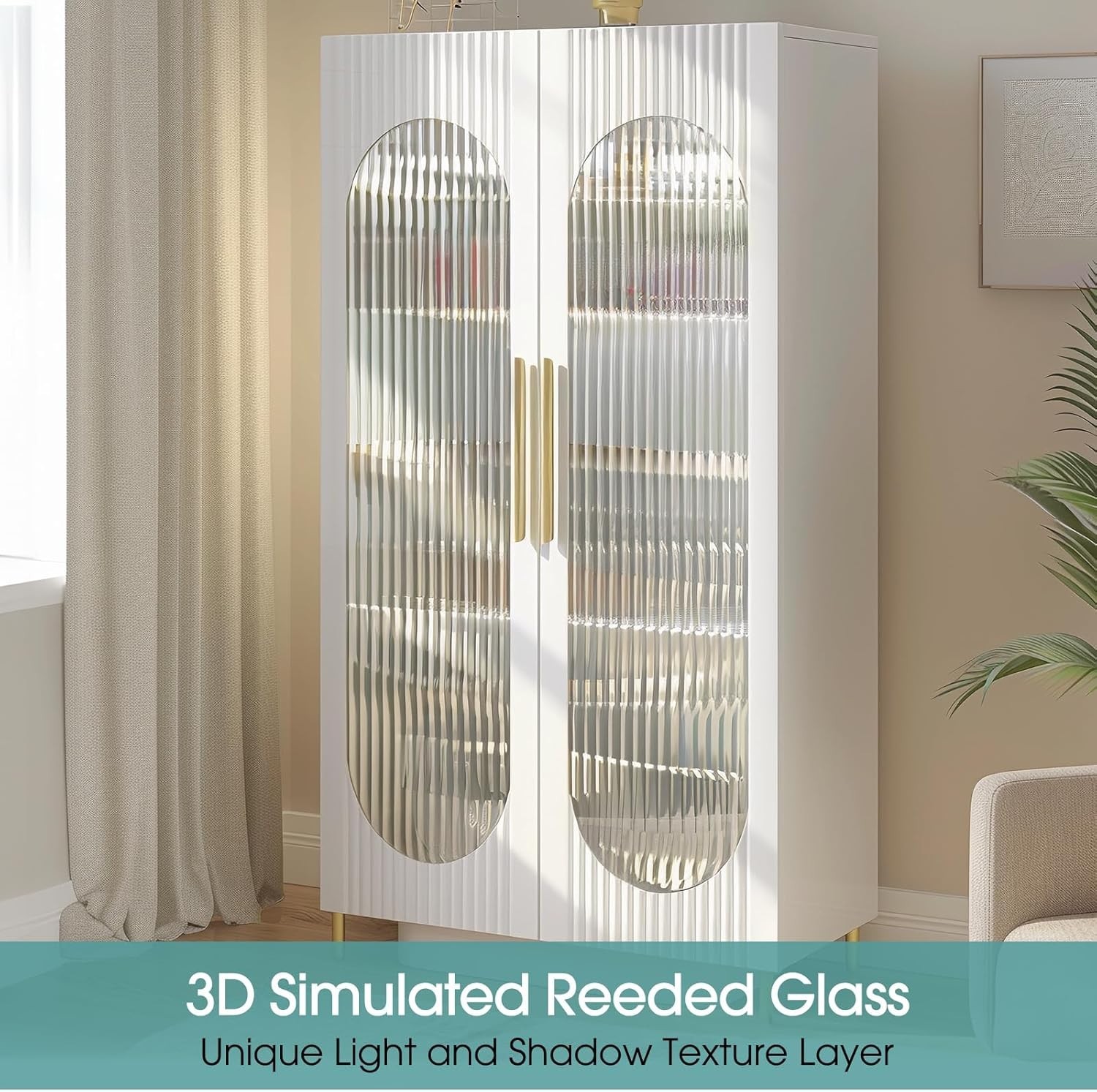 3D Fluted Glass Window Privacy Film Frosted Reeded Glass Stickers 17.5×78.7in