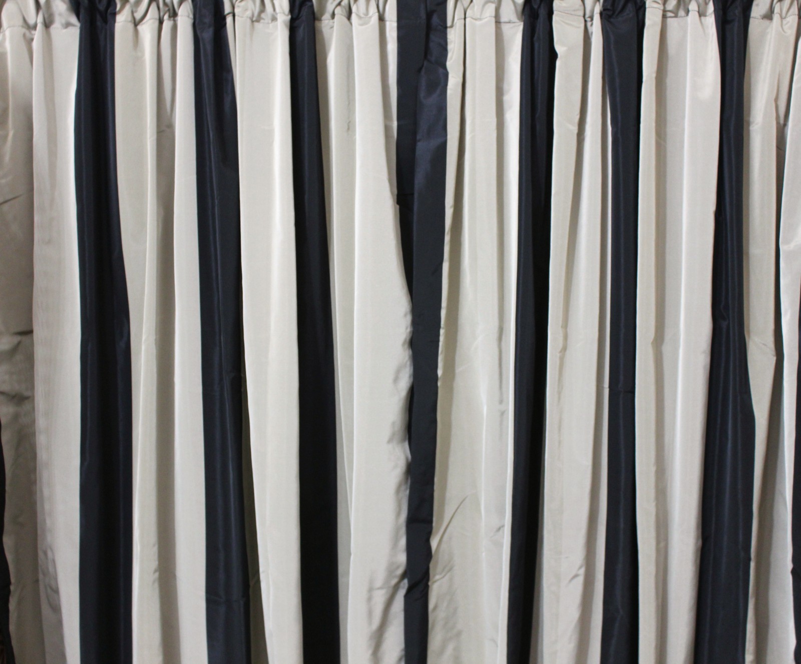 Striped Faux Silk Drapes Lined Weighted Curtains 50×84 Modern Color Block