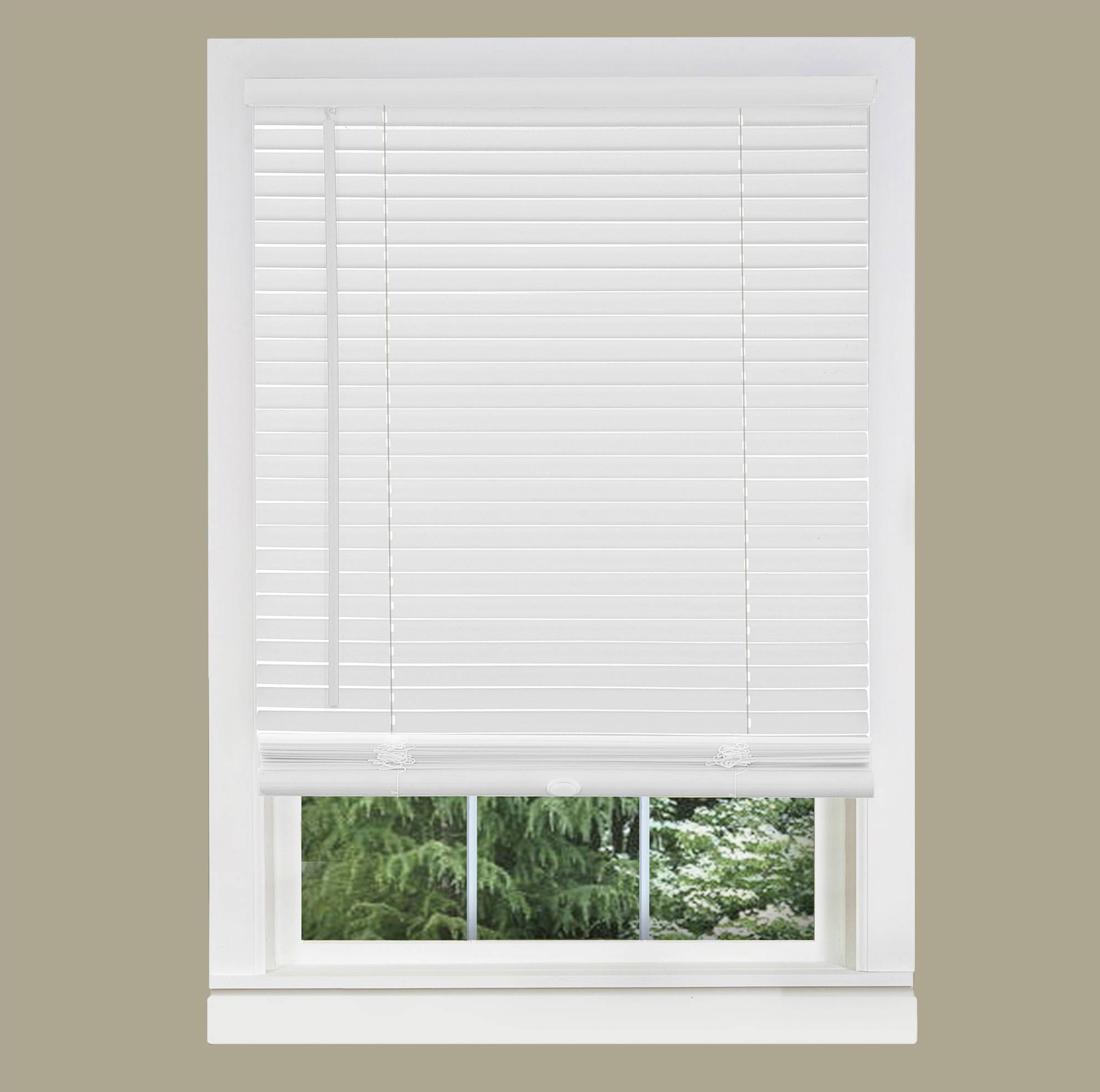Cordless Window Minds Mini Blinds 1″ Slats White Vinyl Blind