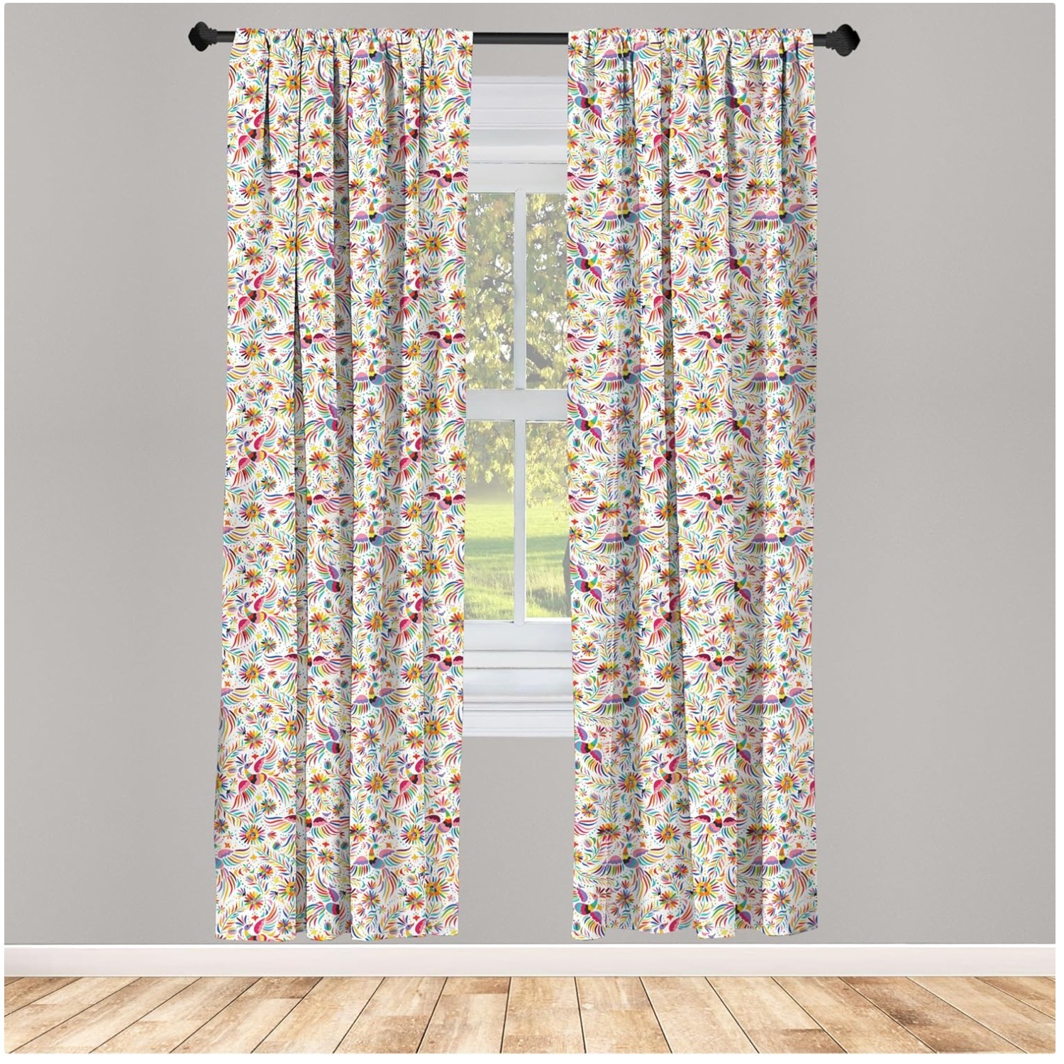Nature Inspired Mexican Curtains – 28″x84″ – Set of 4 Panels