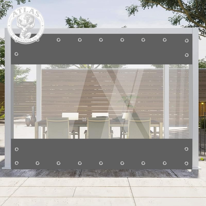 Clear Vinyl Curtains for Patio Enclosure, 23Oz Heavy Duty Waterproof Anti-Uv and