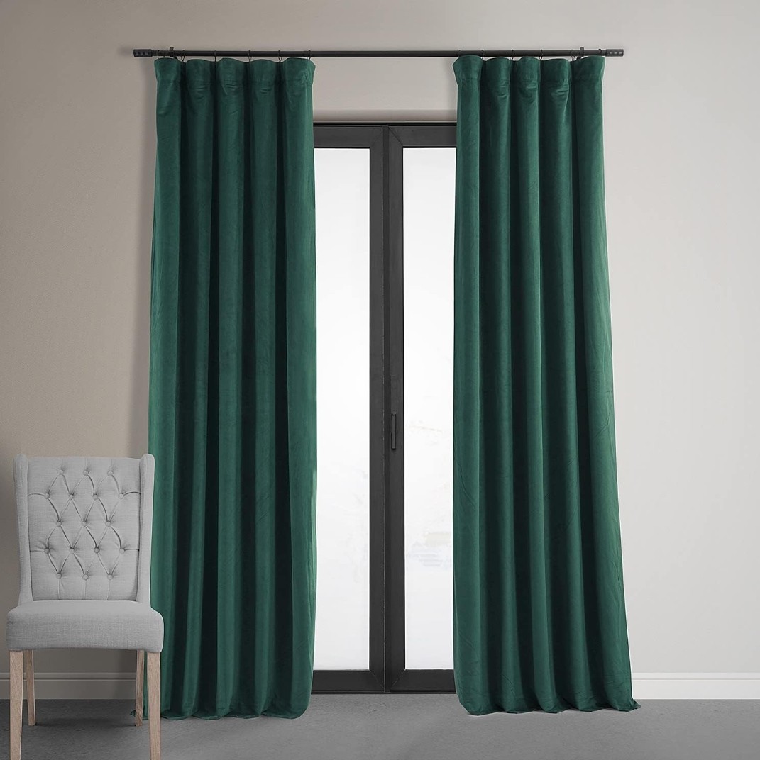 HPD Half Price Drapes Signature Velvet Thermal Blackout Curtains – Forest Green