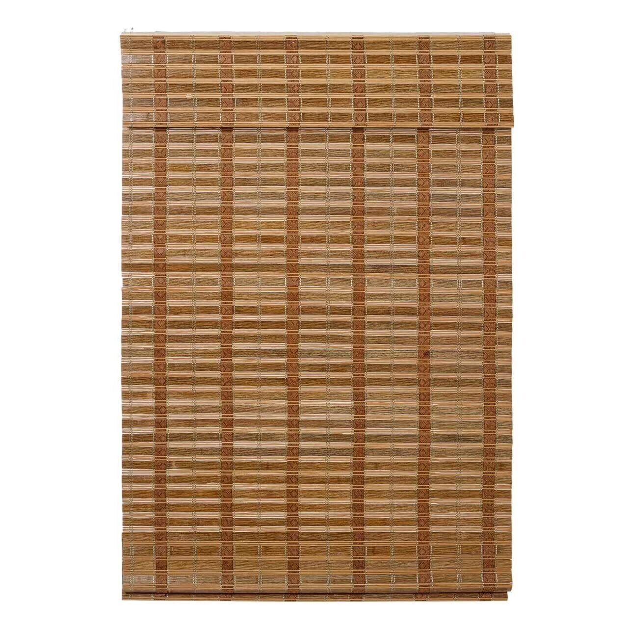 Cordless Bamboo Light Filtering Roman Window Blind Sun Shade w Valence – Caramel