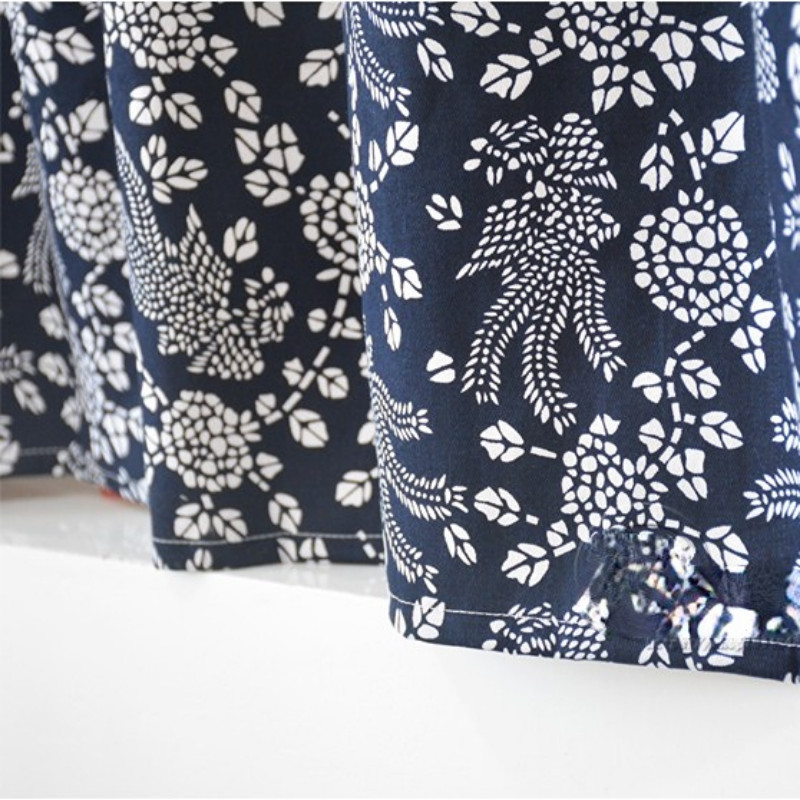 140 50cm Half Curtain Short Floral Print Ethnic Cottagecore Home Room Decor Chic