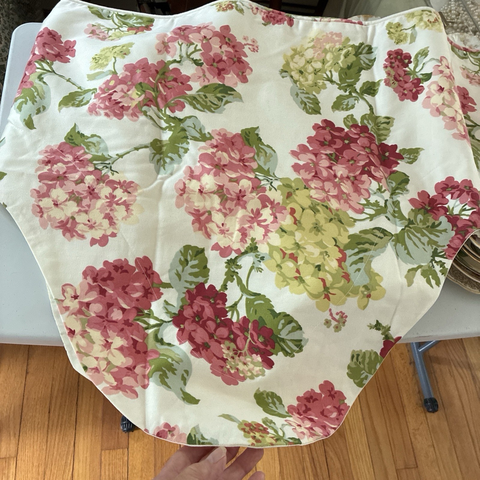 Country Curtain 2 Drapes (64×98”) Valance (88”) Pink Green Hydrangeas Lined NOS