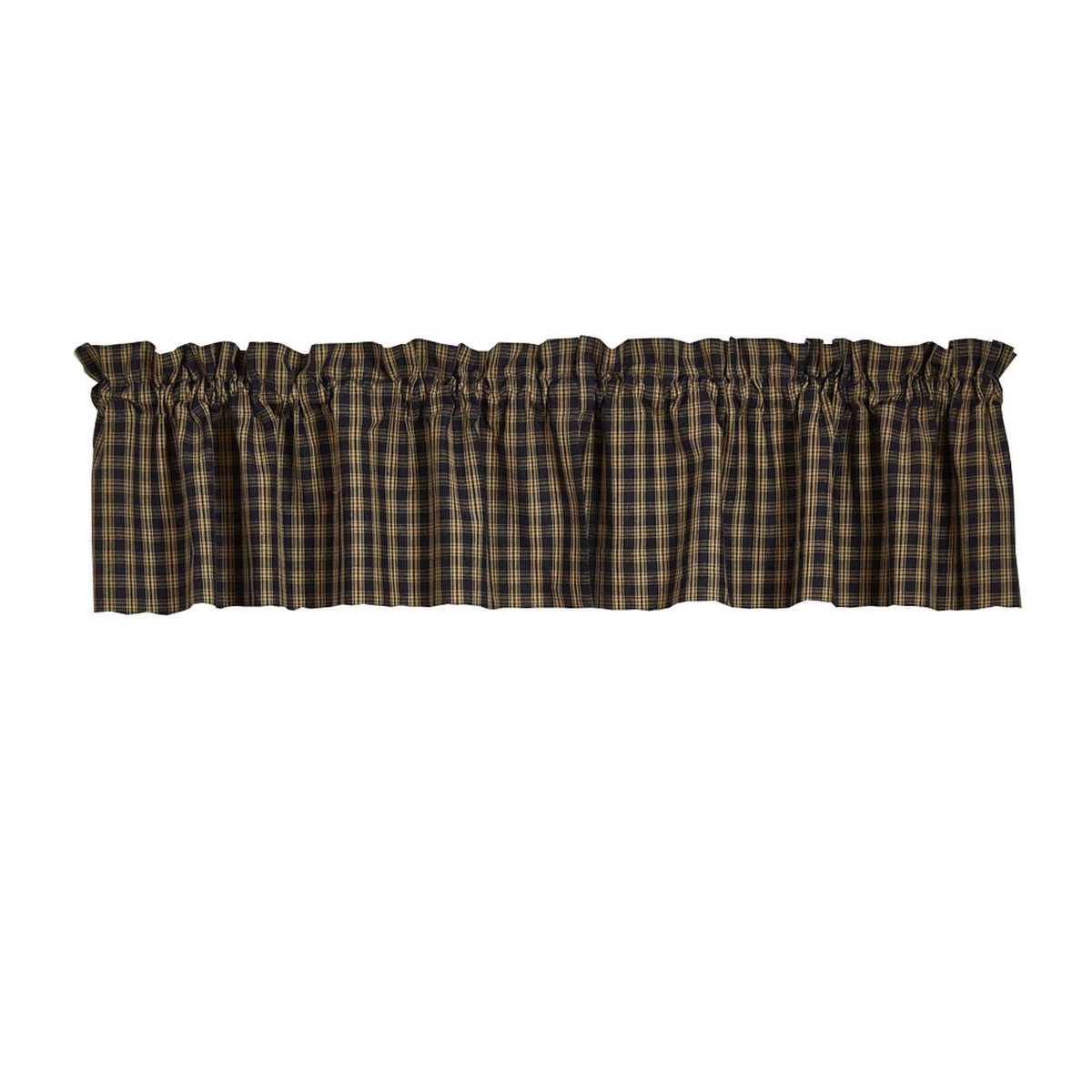 Sturbridge Valance Choose from Black Wine or Navy Country Plaid 14×72 Park