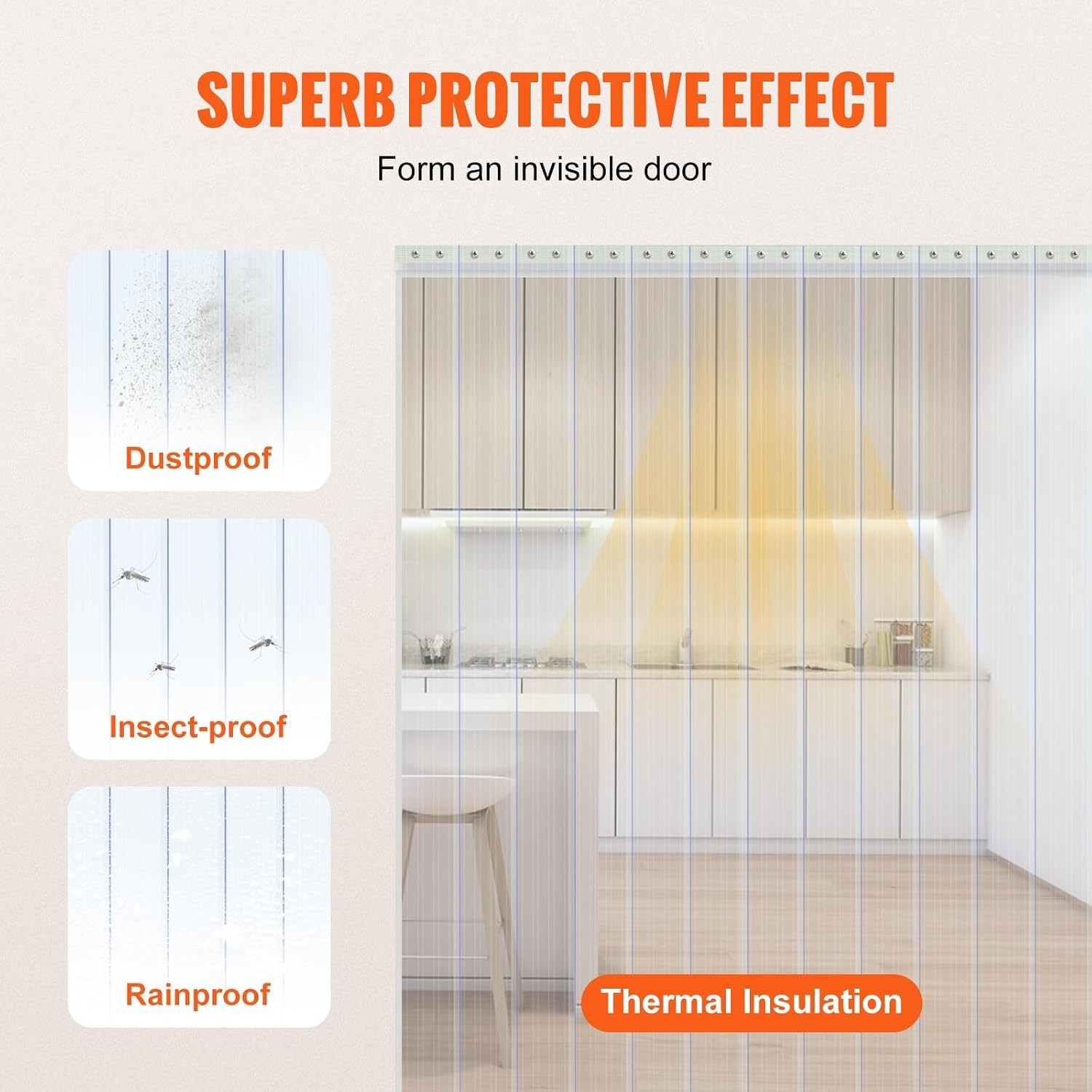 Durable 150′ x 8” PVC Strip Curtain – Ideal for Commercial Freezers & Pet Doors