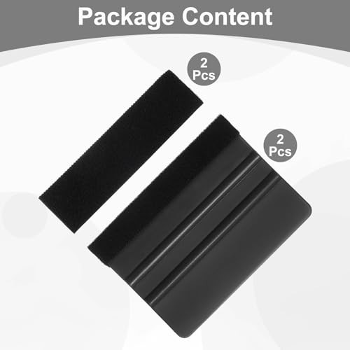 Vinyl Squeegee Felt Edge 4″ Squeegee Felt Fabric Vinyl Scraper with Extra