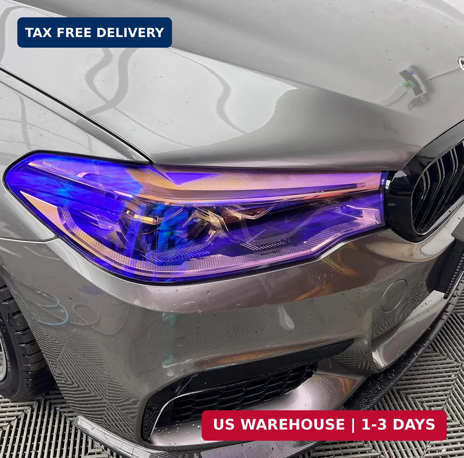 LZLRUN 12 by 48 inches Self Adhesive Auto Car Tint Chrome Chameleon Headlight Ta
