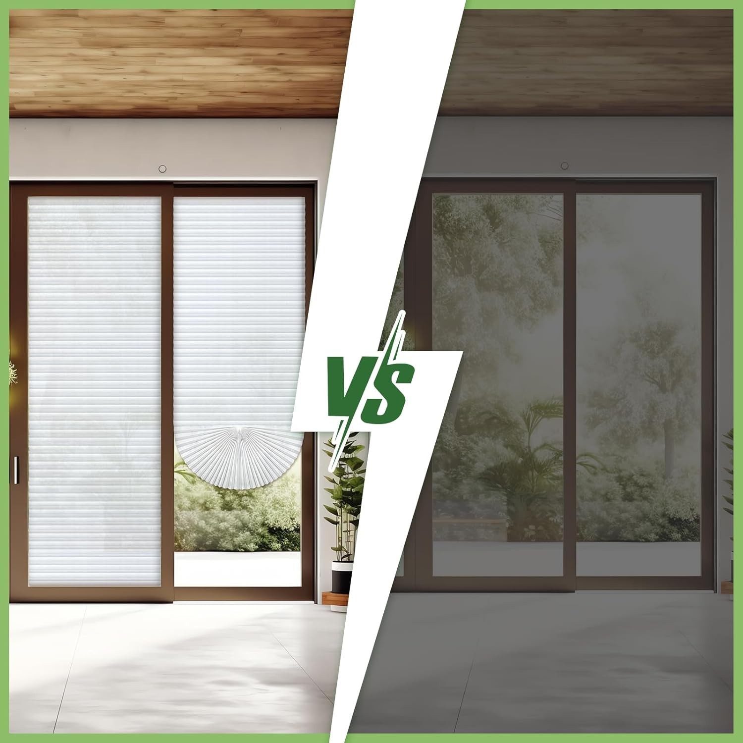 2 Pcs 23 x 110 Inches Temporary Blinds No Tools Cut to Size Fabric Paper Shad…