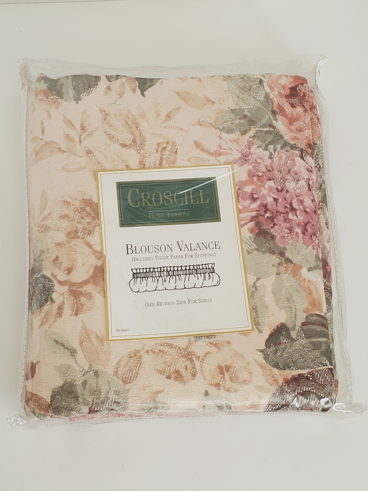 VTG Croscill Style #3753 Blouson Window Valance Topper Floral 88″ x 15″ NOS