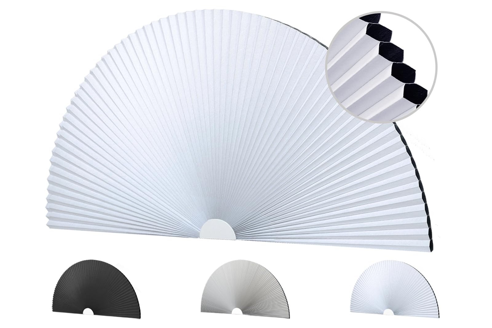 Arch Window Shades Blackout Cellular Honeycomb Blinds Half Circle Cordless No…
