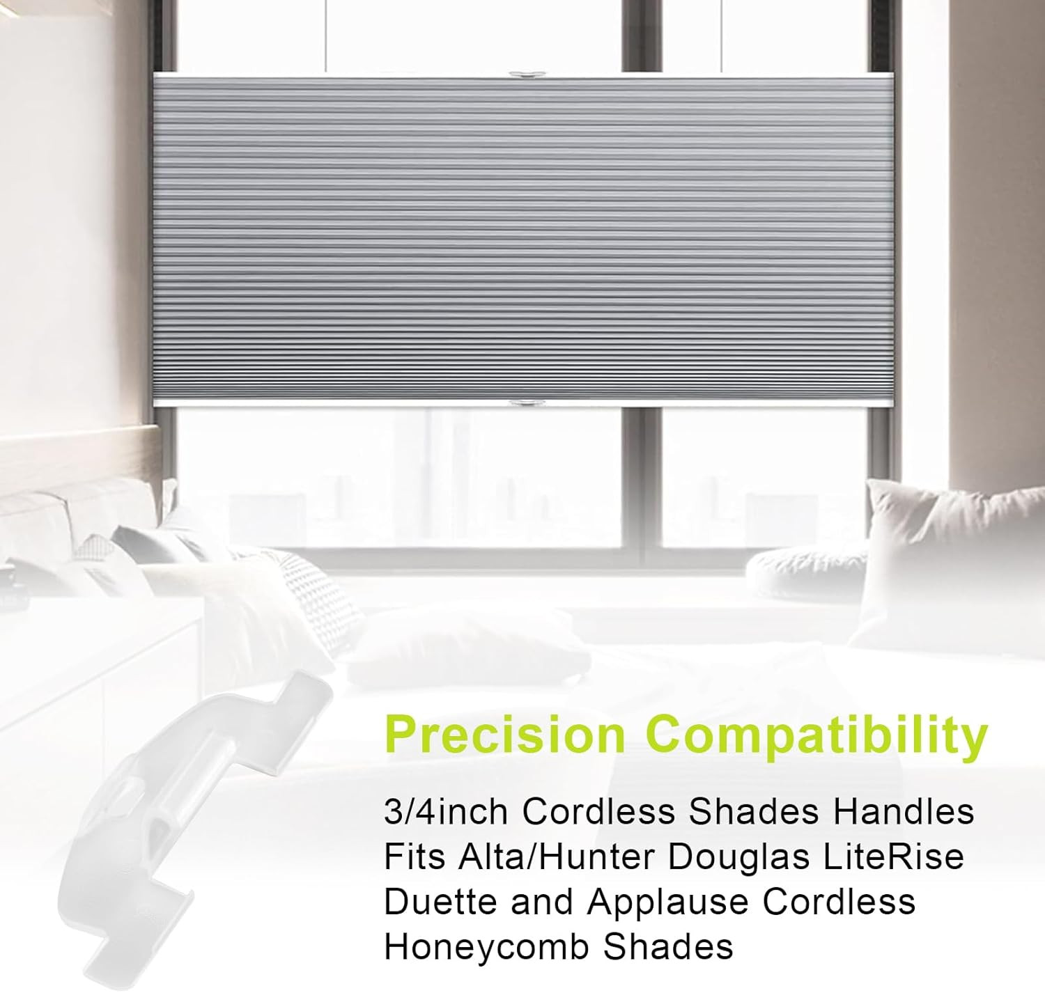 Cordless Honeycomb Shade Lift Handles for Hunter Douglas (3 PCS, Clear)