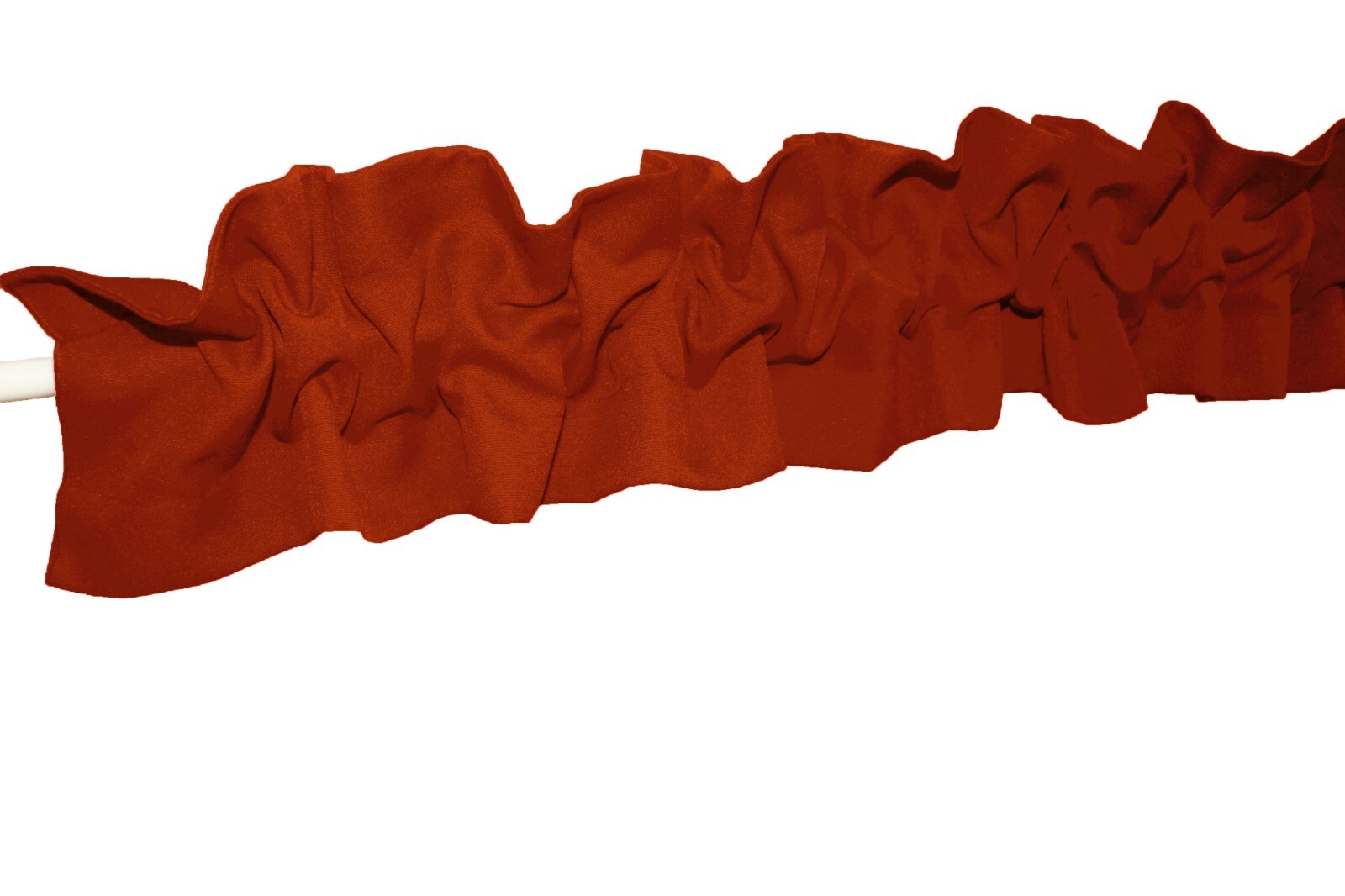 Solid Poplin Curtain Sleeve Topper with Top and Bottom Ruffles/Window Décor