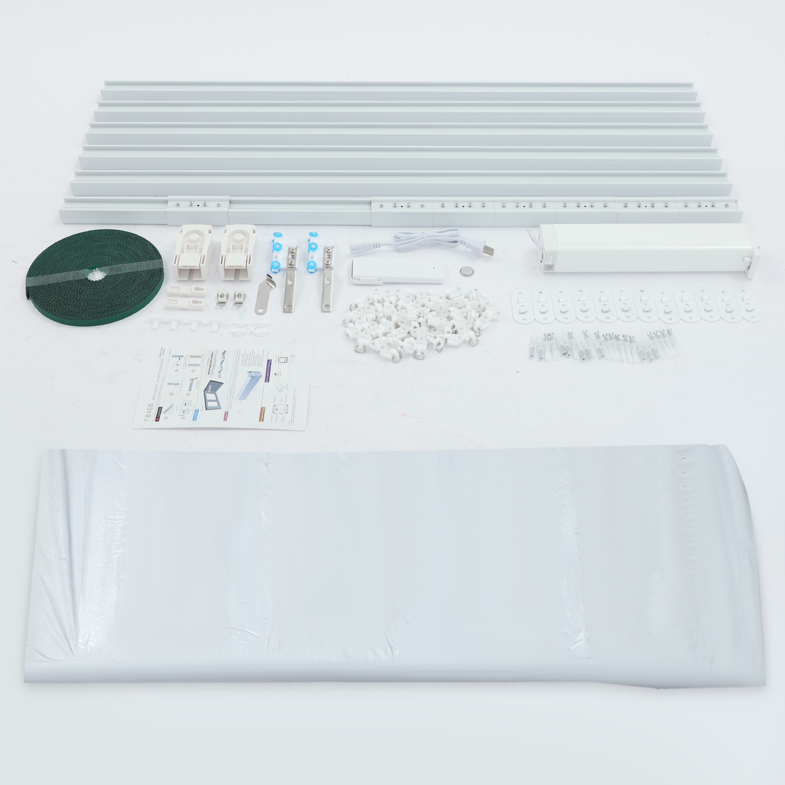 Electric Curtain Rail with Remote Control Aluminum Alloy Motorized Curtain Track