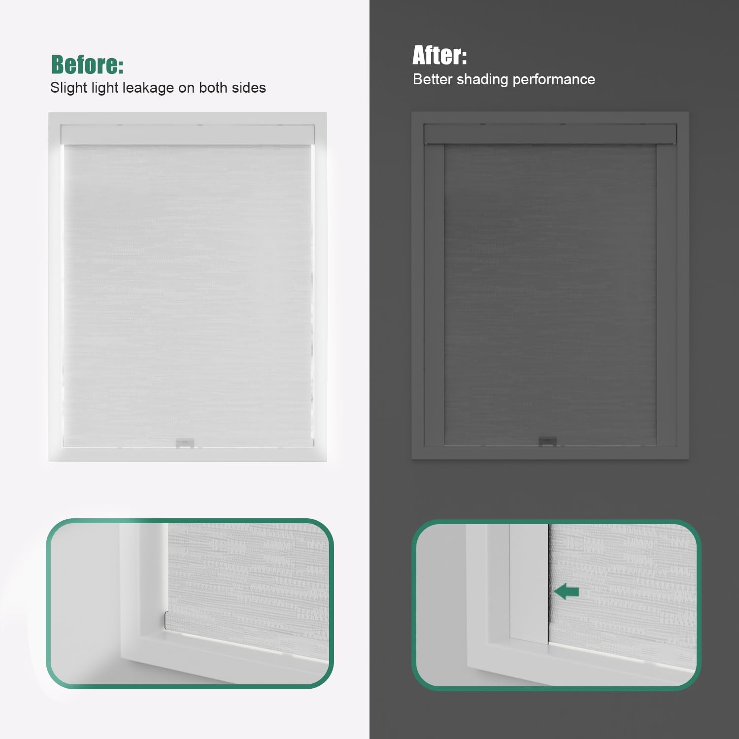 Light Blocking Strips for Window Shades and Blinds, 100% Blackout PVC Side Tr…