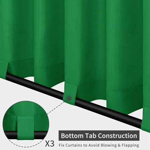 Outdoor Patio Curtains Detachable Tab Top 54″W x 84″L (Pack of 2) Green